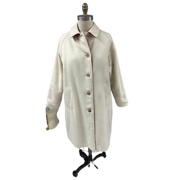 Vintage Reversible Burberry Blue Label Womens Coat Red Cotton/White Wool sz L/XL - Picture 8 of 11